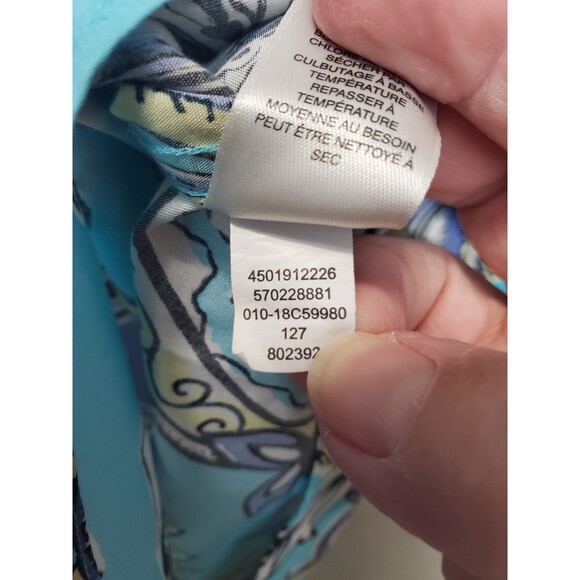 Chico's No Iron Cotton Blue Paisley Button-Back Button-Up Shirt Size 1 MEDIUM - Picture 7 of 7